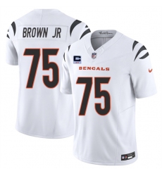Men's Cincinnati Bengals #75 Orlando Brown Jr White 2025 F.U.S.E. With 2-Star C Vapor Untouchable Limited Stitched Football Jersey