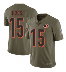 Youth Nike Cincinnati Bengals #15 John Ross Limited Olive 2017 Salute to Service NFL Jersey