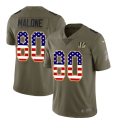 Youth Nike Cincinnati Bengals #80 Josh Malone Limited Olive/USA Flag 2017 Salute to Service NFL Jersey