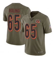Youth Nike Cincinnati Bengals #65 Clint Boling Limited Olive 2017 Salute to Service NFL Jersey