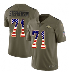 Men's Nike Denver Broncos #71 Donald Stephenson Limited Olive/USA Flag 2017 Salute to Service NFL Jersey