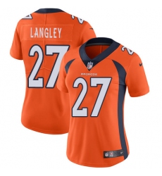 Women's Nike Denver Broncos #27 Brendan Langley Orange Team Color Vapor Untouchable Limited Player NFL Jersey