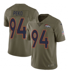 Men's Nike Denver Broncos #94 Domata Peko Limited Olive 2017 Salute to Service NFL Jersey