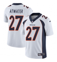 Men's Nike Denver Broncos #27 Steve Atwater White Vapor Untouchable Limited Player NFL Jersey