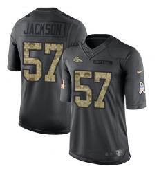 Men's Nike Denver Broncos #57 Tom Jackson Limited Black 2016 Salute to Service NFL Jersey
