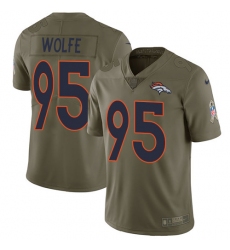 Men's Nike Denver Broncos #95 Derek Wolfe Limited Olive 2017 Salute to Service NFL Jersey