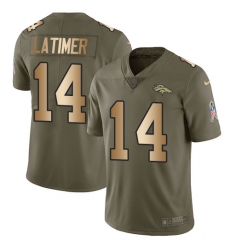 Men's Nike Denver Broncos #14 Cody Latimer Limited Olive/Gold 2017 Salute to Service NFL Jersey