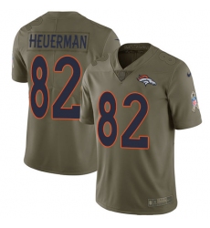 Youth Nike Denver Broncos #82 Jeff Heuerman Limited Olive 2017 Salute to Service NFL Jersey