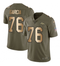 Men's Nike Denver Broncos #76 Max Garcia Limited Olive/Gold 2017 Salute to Service NFL Jersey