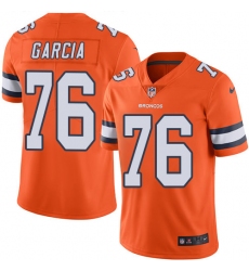 Men's Nike Denver Broncos #76 Max Garcia Limited Orange Rush Vapor Untouchable NFL Jersey