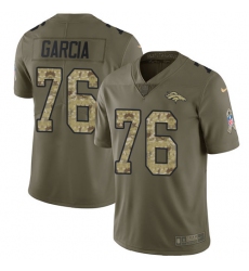 Youth Nike Denver Broncos #76 Max Garcia Limited Olive/Camo 2017 Salute to Service NFL Jersey