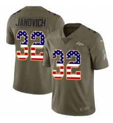 Men's Nike Denver Broncos #32 Andy Janovich Limited Olive/USA Flag 2017 Salute to Service NFL Jersey