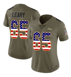 Women's Nike Denver Broncos #65 Ronald Leary Limited Olive/USA Flag 2017 Salute to Service NFL Jersey