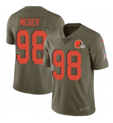 Men's Nike Cleveland Browns #98 Jamie Meder Limited Olive 2017 Salute to Service NFL Jersey