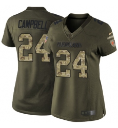 Women's Nike Cleveland Browns #24 Ibraheim Campbell Elite Green Salute to Service NFL Jersey