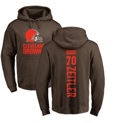 NFL Nike Cleveland Browns #70 Kevin Zeitler Brown Backer Pullover Hoodie