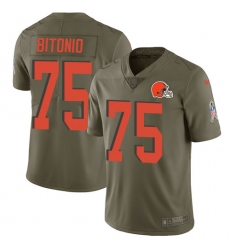 Youth Nike Cleveland Browns #75 Joel Bitonio Limited Olive 2017 Salute to Service NFL Jersey