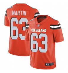 Youth Nike Cleveland Browns #63 Marcus Martin Orange Alternate Vapor Untouchable Limited Player NFL Jersey