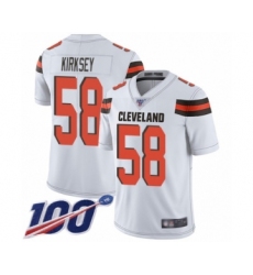 Men's Cleveland Browns #58 Christian Kirksey White Vapor Untouchable Limited Player 100th Season Football Jersey