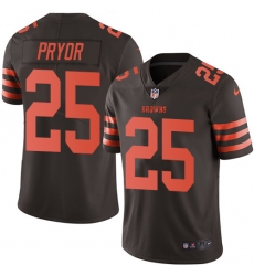 Men's Nike Cleveland Browns #25 Calvin Pryor Limited Brown Rush Vapor Untouchable NFL Jersey