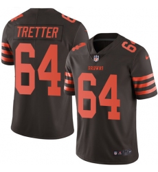 Men's Nike Cleveland Browns #64 JC Tretter Limited Brown Rush Vapor Untouchable NFL Jersey