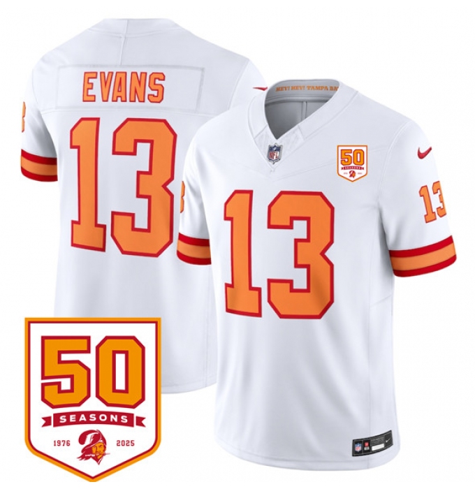 Men's Tampa Bay Buccaneers #13 Mike Evans White 2025 F.U.S.E. 50th Anniversary Vapor Untouchable Limited Football Stitched Jersey