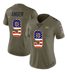 Women's Nike Tampa Bay Buccaneers #9 Bryan Anger Limited Olive/USA Flag 2017 Salute to Service NFL Jersey