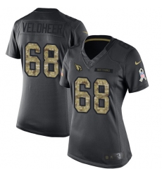 Women's Nike Arizona Cardinals #68 Jared Veldheer Limited Black 2016 Salute to Service NFL Jersey
