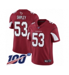 Men's Arizona Cardinals #53 A.Q. Shipley Red Team Color Vapor Untouchable Limited Player 100th Season Football Jersey