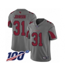 Youth Arizona Cardinals #31 David Johnson Limited Silver Inverted Legend 100th Season Football Jersey