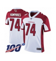 Men's Arizona Cardinals #74 D.J. Humphries White Vapor Untouchable Limited Player 100th Season Football Jersey