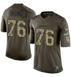 Men's Nike Los Angeles Chargers #76 Russell Okung Elite Green Salute to Service NFL Jersey