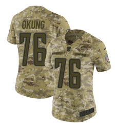 Women's Nike Los Angeles Chargers #76 Russell Okung Limited Camo 2018 Salute to Service NFL Jersey