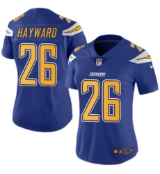 Women's Nike Los Angeles Chargers #26 Casey Hayward Limited Electric Blue Rush Vapor Untouchable NFL Jersey