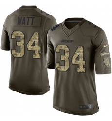 Men's Nike Los Angeles Chargers #34 Derek Watt Elite Green Salute to Service NFL Jersey