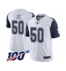 Men's Dallas Cowboys #50 Sean Lee Limited White Rush Vapor Untouchable 100th Season Football Jersey