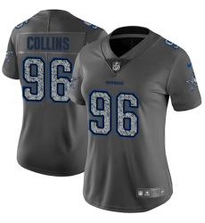 Women's Nike Dallas Cowboys #96 Maliek Collins Gray Static Vapor Untouchable Limited NFL Jersey