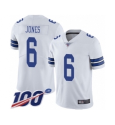 Men's Dallas Cowboys #6 Chris Jones White Vapor Untouchable Limited Player 100th Season Football Jersey