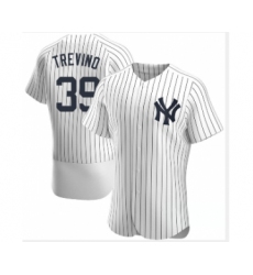 Men's New York Yankees #39 Jose Trevino White Stitched MLB Flex Base Nike Jersey