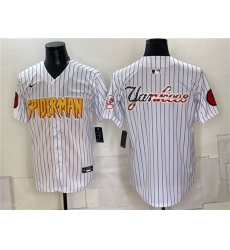 Men's New York Yankees X Spider-Man Team Big Logo White Limited Stitched Baseball Jerseys