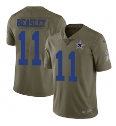 Men's Nike Dallas Cowboys #11 Cole Beasley Limited Olive 2017 Salute to Service NFL Jersey
