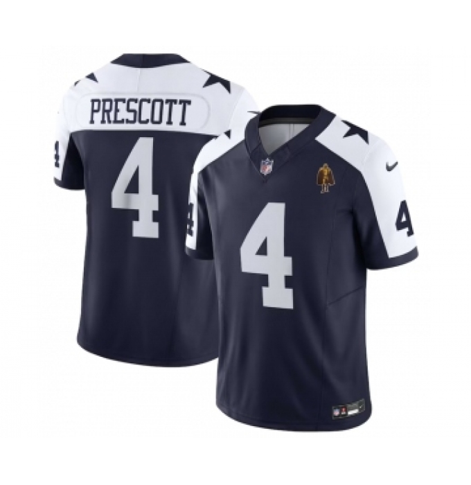 Men's Nike Dallas Cowboys #4 Dak Prescott Navy 2023 F.U.S.E. Walter Payton Thanksgiving Limited Football Stitched Jersey