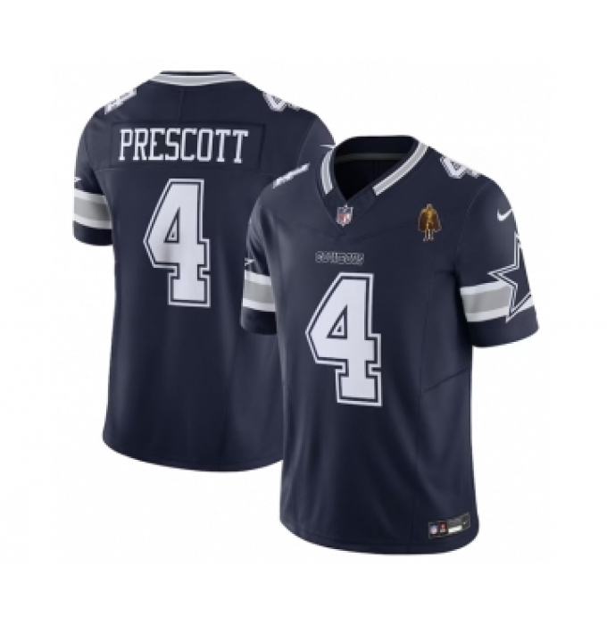 Men's Nike Dallas Cowboys #4 Dak Prescott Navy 2023 F.U.S.E. Walter Payton Vapor Limited Football Stitched Jersey