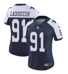 Women's Nike Dallas Cowboys #91 L. P. Ladouceur Navy Blue Throwback Alternate Vapor Untouchable Limited Player NFL Jersey