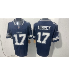 Men's Dallas Cowboys #17 Brandon Aubrey Navy 2026 F.U.S.E Vapor Untouchable Limited Stitched Football Jersey