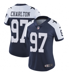 Women's Nike Dallas Cowboys #97 Taco Charlton Navy Blue Throwback Alternate Vapor Untouchable Limited Player NFL Jersey