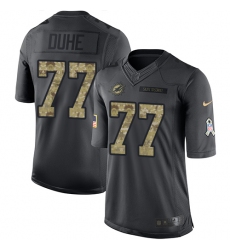 Men's Nike Miami Dolphins #77 Adam Joseph Duhe Limited Black 2016 Salute to Service NFL Jersey