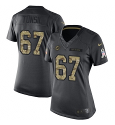 Women's Nike Miami Dolphins #67 Laremy Tunsil Limited Black 2016 Salute to Service NFL Jersey