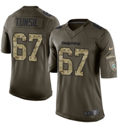 Youth Nike Miami Dolphins #67 Laremy Tunsil Elite Green Salute to Service NFL Jersey