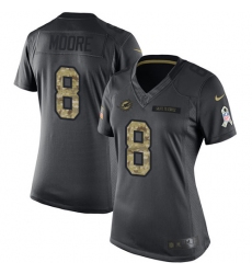 Women's Nike Miami Dolphins #8 Matt Moore Limited Black 2016 Salute to Service NFL Jersey